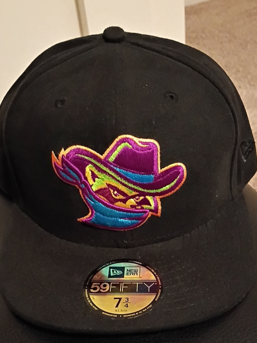 New Era Black Cap with Multicolor Embroidered Outlaw Logo